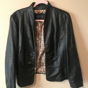 Black leather jacket
